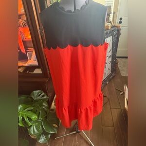 Victoria Beckham Red and Black Dress